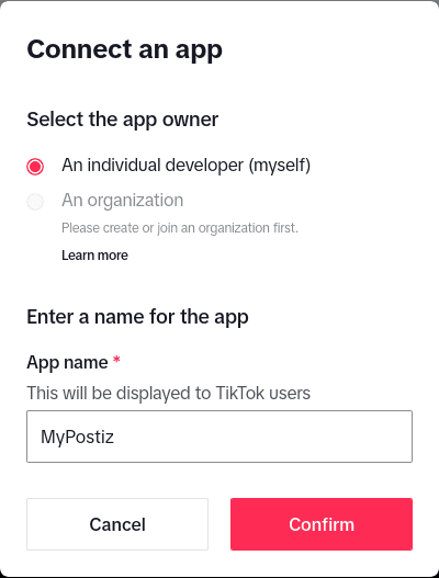 Create a new app